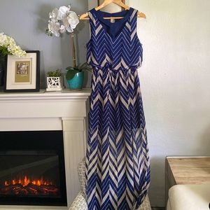 Chiffon Blue Boho Dress